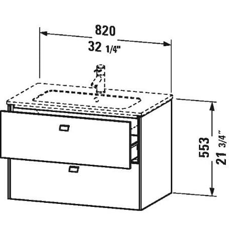 Duravit Brioso Wall Mounted Vanity Kit European Oak BR000701052